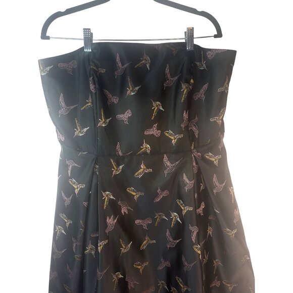 Hutch Black Size 16 Strapless Dress With Multicolor Bird Print Size - Picture 8 of 16